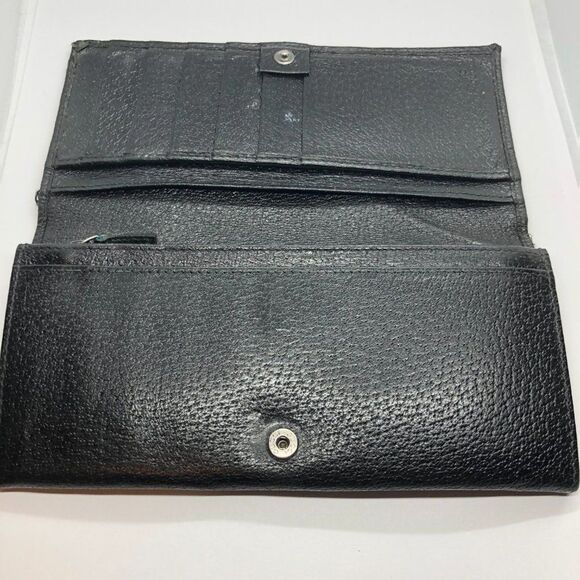 Authentic GUCCI Black Fabric & Leather Long Designer Wallet - Picture 5 of 11